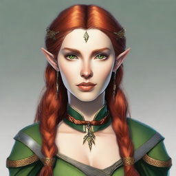 Mas, disguised as a half-elf rogue, stands at 5'5" with a lithe, athletic frame and flawless, light golden skin that shimmers subtly in the light