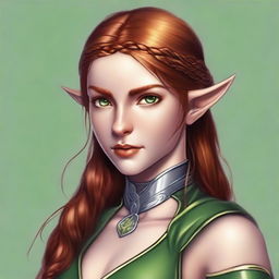 Mas, disguised as a half-elf rogue, stands at 5'5" with a lithe, athletic frame and flawless, light golden skin that shimmers subtly in the light