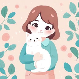 Cinamorrol holding a cat in its arms, depicted in a cute and heartwarming scene