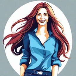 A detailed illustration of a beautiful woman with an attractive appearance