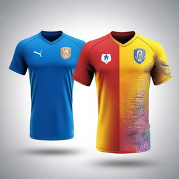 A detailed and vibrant image of a futsal jersey