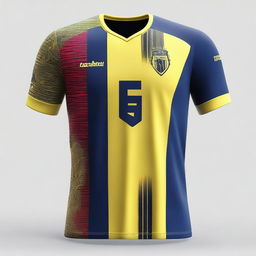 A detailed and vibrant image of a futsal jersey