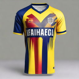 A detailed and vibrant image of a futsal jersey