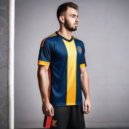 A stunning and stylish futsal jersey with a sleek design, vibrant colors, and modern patterns