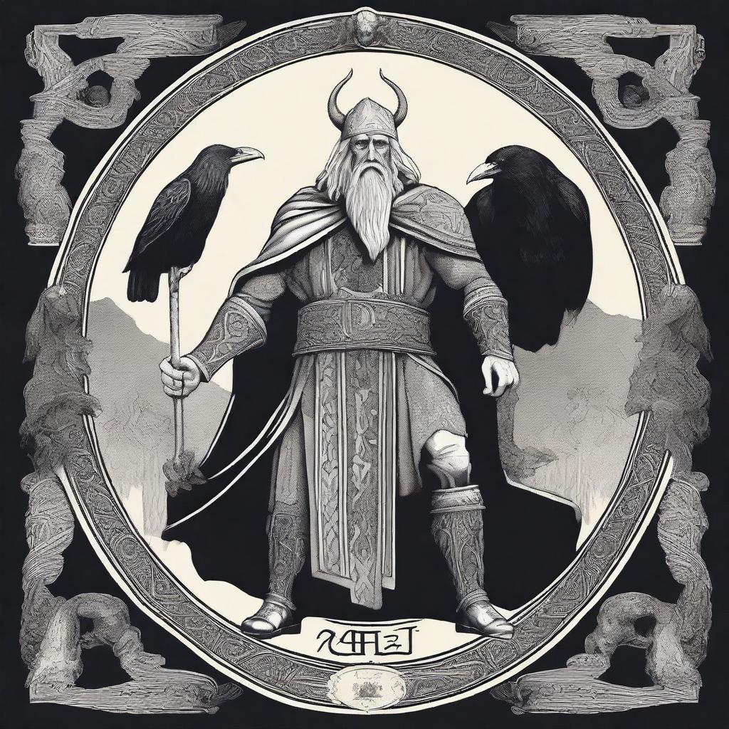 A striking image of Odin, the Norse god, with a majestic and powerful presence