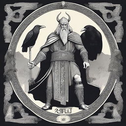 A striking image of Odin, the Norse god, with a majestic and powerful presence