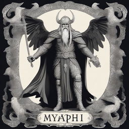 A striking image of Odin, the Norse god, with a majestic and powerful presence