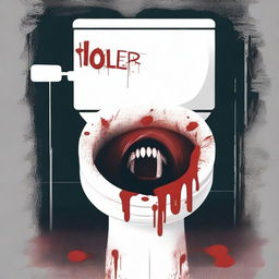 A horror movie poster featuring a killer toilet