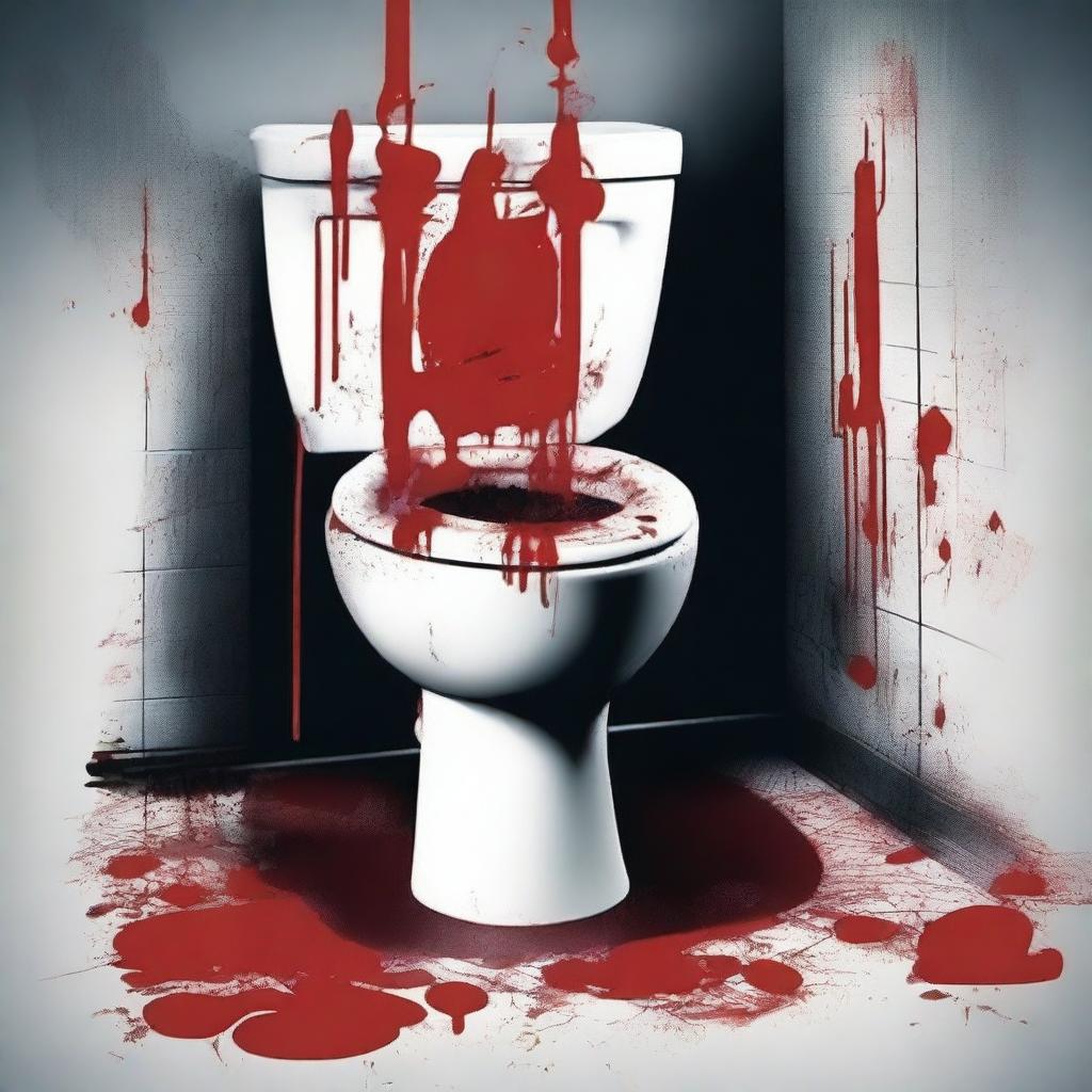 A horror movie poster featuring a killer toilet