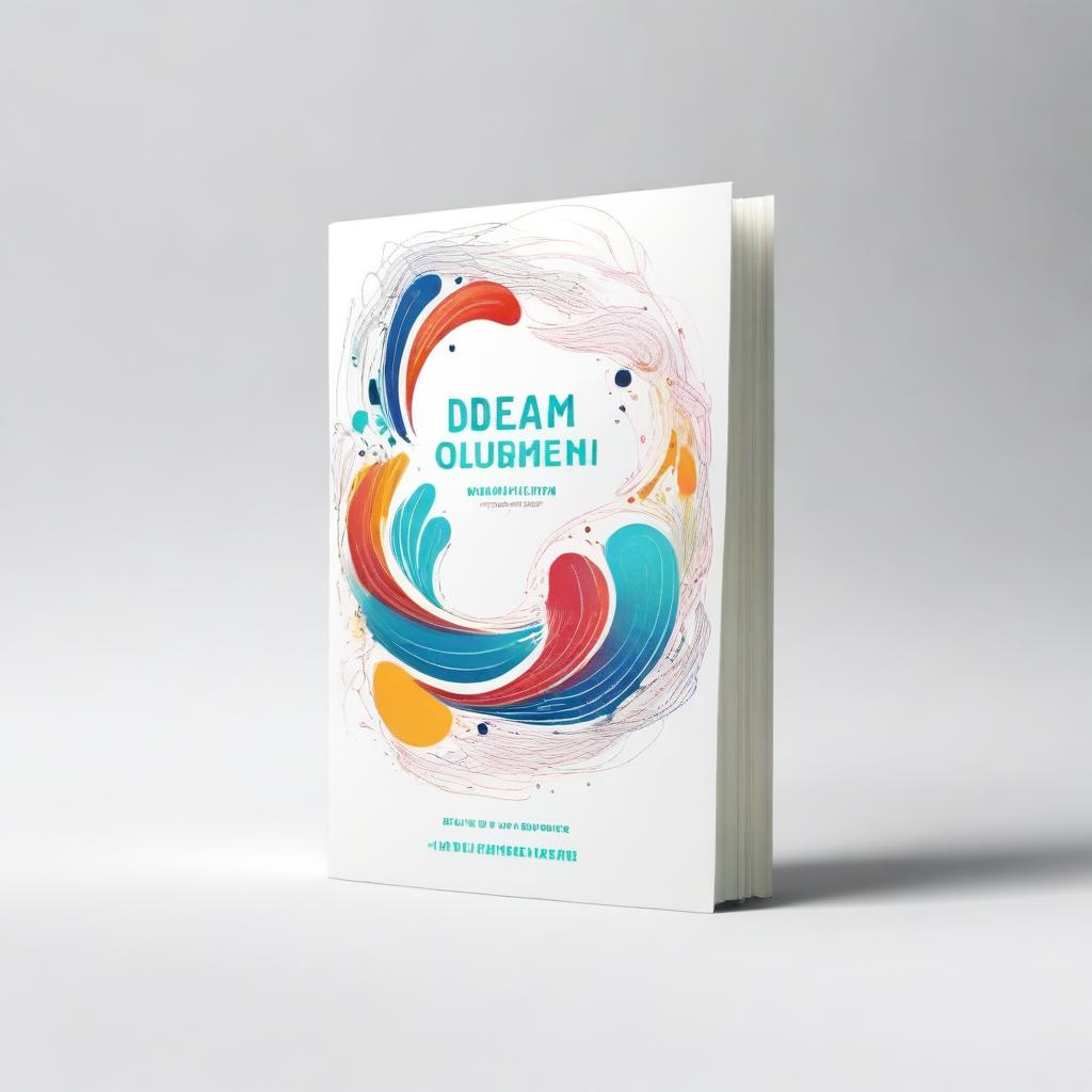 Create a book mock-up featuring a hardcover book standing upright on a clean, white surface