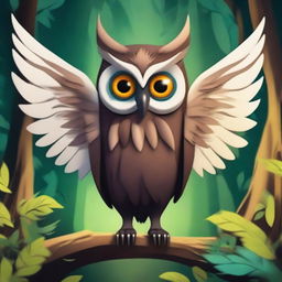 Create an image of an Owlin, a humanoid owl creature with feathered wings, large eyes, and a beak