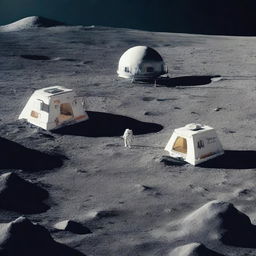 A series of realistic photos depicting a McDonald's restaurant on the moon