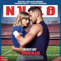 A Netflix movie poster featuring Taylor Swift's song 'Miss Americana and the Heartbreak Prince' with Travis Kelce