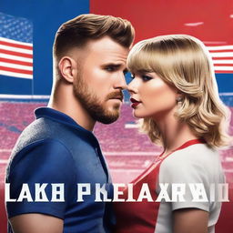 A Netflix movie poster featuring Taylor Swift's song 'Miss Americana and the Heartbreak Prince' with Travis Kelce