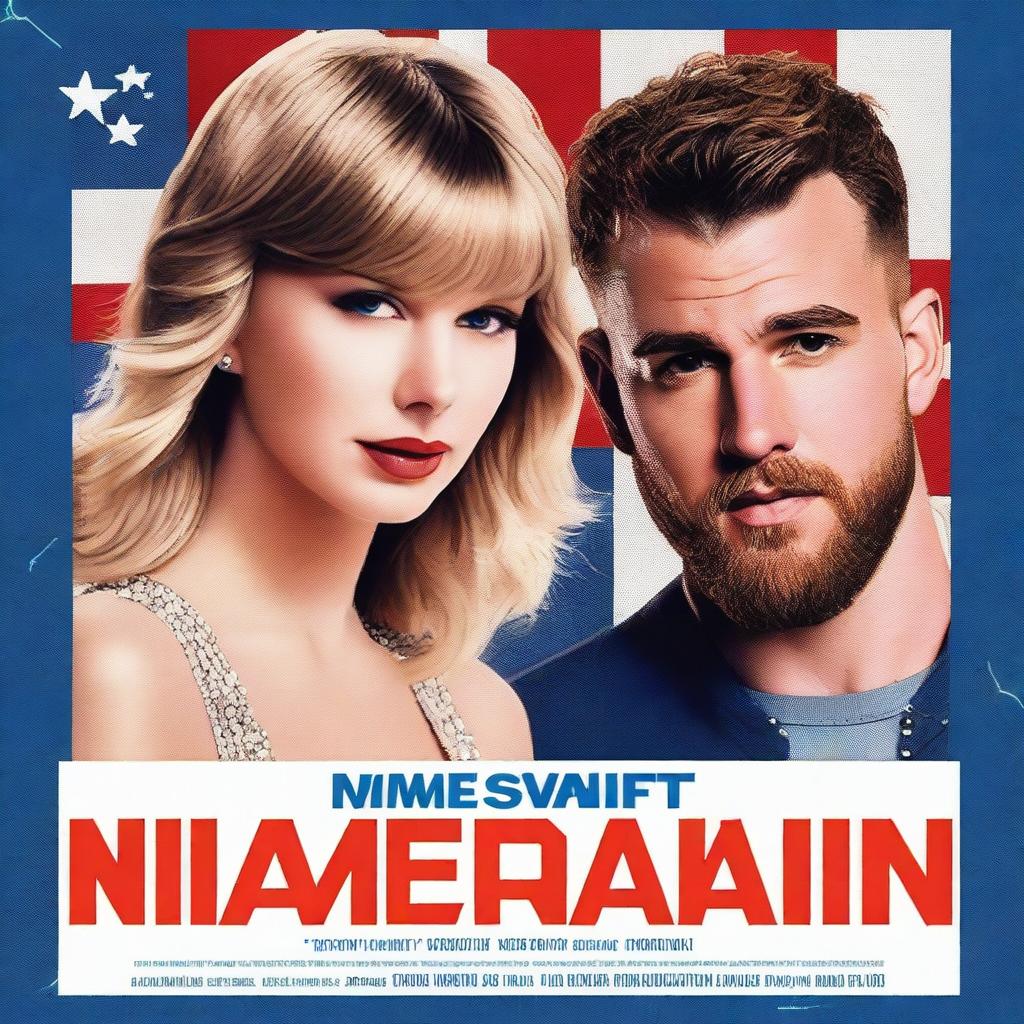 A Netflix movie poster featuring Taylor Swift's song 'Miss Americana and the Heartbreak Prince' with Travis Kelce