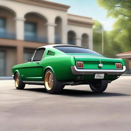 Create an image of a 1966 Mustang Fastback with an R apron front bumper