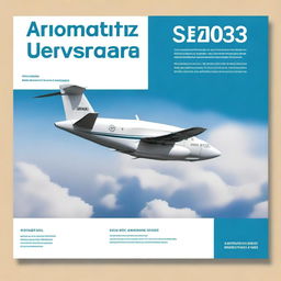 Create a cover for an aviation research paper in A-4 vertical format