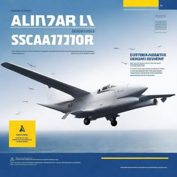 Create a cover for an aviation research paper in A-4 vertical format