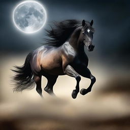 Create an image inspired by a poem about a wandering spirit with the soul of a free stallion