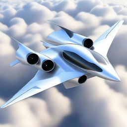 A state-of-the-art VTOL jet designed with four powerful jet engines, one positioned at each corner