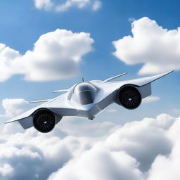 A futuristic VTOL jet designed with two powerful jet engines in the front and two in the back