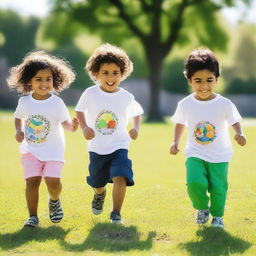 Luke, who is 2 years old, and his friends Mohammad, who is 11 years old, and Michelle, who is 10 years old, were having a great time at the park, playing games in the sunshine