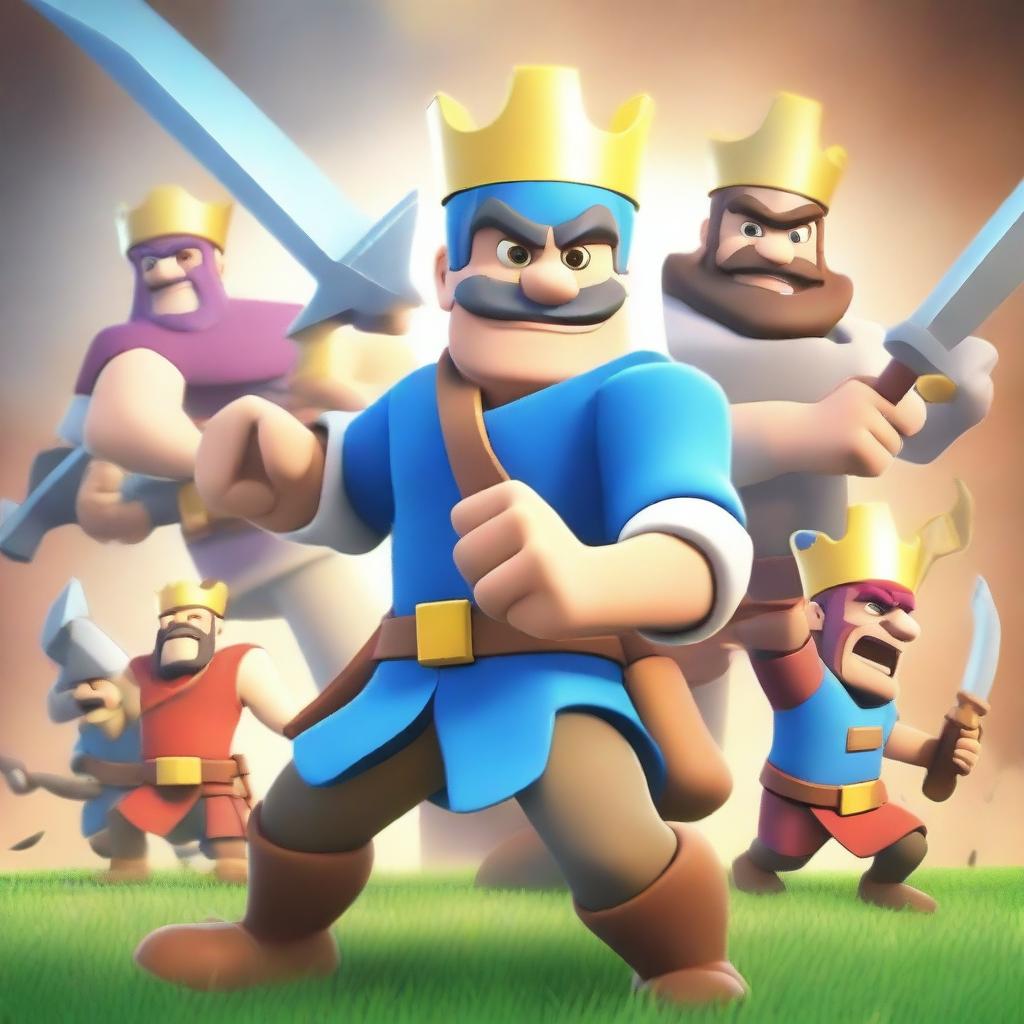 A vibrant and eye-catching YouTube thumbnail for a Clash Royale video