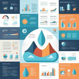 A detailed illustration showing various aspects of resource management, including charts, graphs, and icons representing different resources like water, energy, and materials