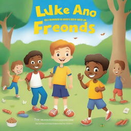 Create a back cover for a children's book titled 'Luke and His Helpful Friends'