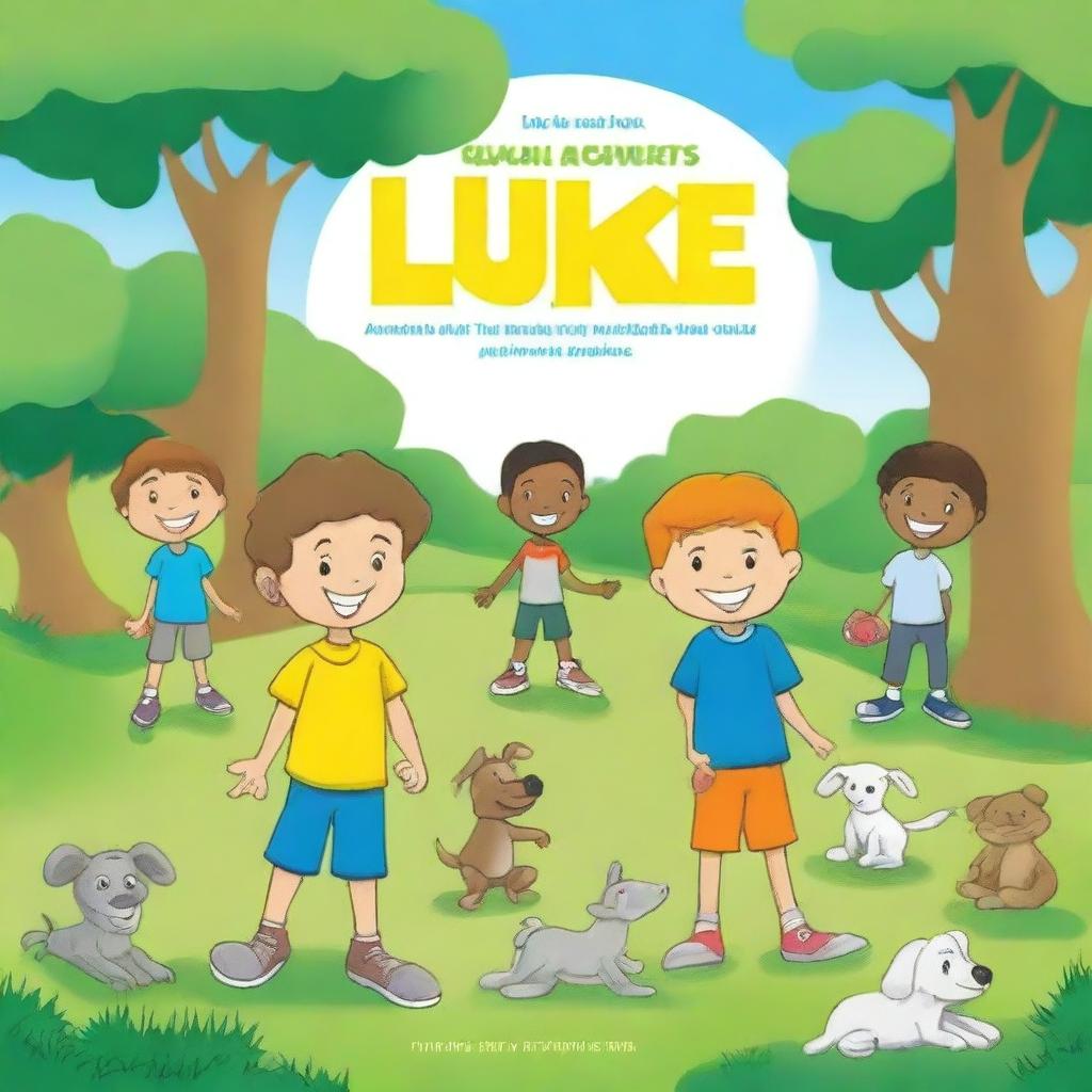 Create a back cover for a children's book titled 'Luke and His Helpful Friends'