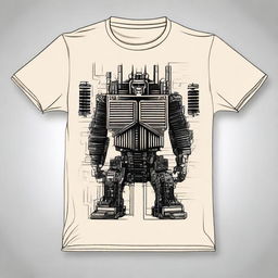 Create a t-shirt design featuring a detailed illustration of a power transformer