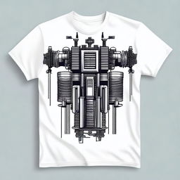 Create a t-shirt design featuring a detailed illustration of an electric power transformer