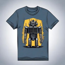 Create a t-shirt design featuring a detailed illustration of an electric power transformer