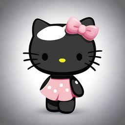 A black Hello Kitty character standing in a cute pose