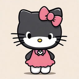 A black Hello Kitty character standing in a cute pose