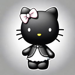 A black Hello Kitty character standing in a cute pose