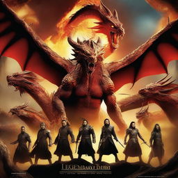 Create a dynamic and epic movie poster titled 'Legendary Dragon Team'