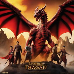 Create a dynamic and epic movie poster titled 'Legendary Dragon Team'