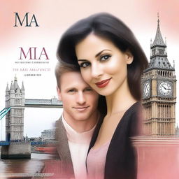 Create a book cover for a love and sex story featuring Mia, a 35-year-old anatomy professor, and Taylor, a 23-year-old medical student, who meet in London