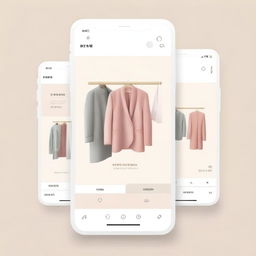 Create an image for an app called '试衣间' (Fitting Room) that collaborates with local physical stores to offer a home try-on service