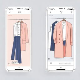 Create an image for an app called '试衣间' (Fitting Room) that collaborates with local physical stores to offer a home try-on service