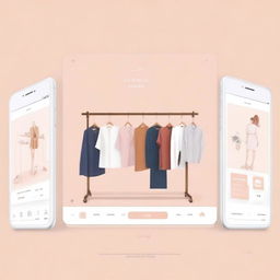 Create a cover image for a business plan of an app called '试衣间' (Fitting Room)