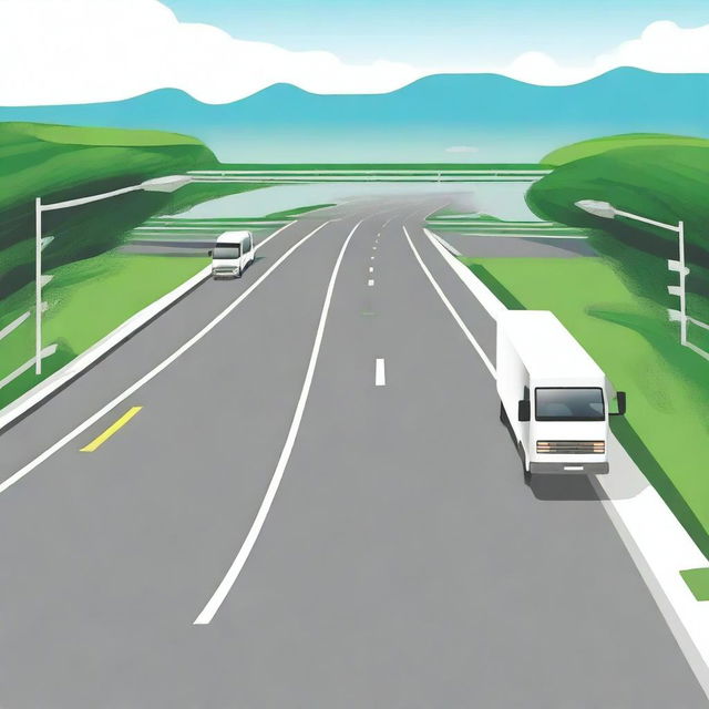 Create a professional cover page with a background of road infrastructure