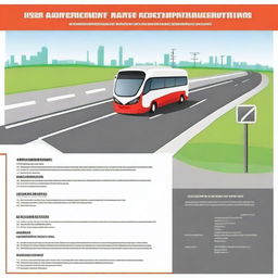 Create a professional cover page with a background of road infrastructure