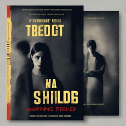 Create a book cover for a gripping thriller titled 'In a Gripping Thriller'