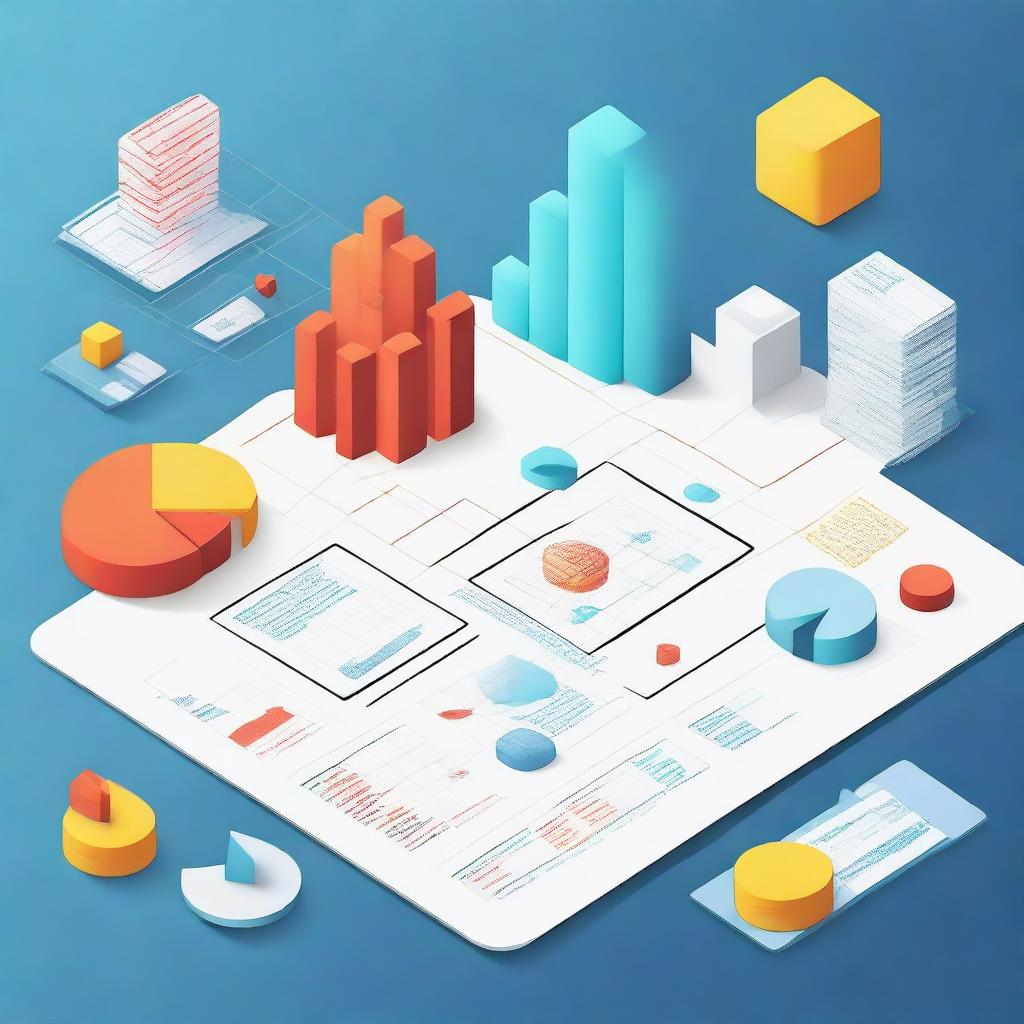 A detailed illustration of the concept of investing, featuring graphs, charts, and financial symbols