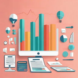 A detailed illustration of the concept of investing, featuring graphs, charts, and financial symbols