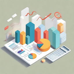 A detailed illustration of the concept of investing, featuring graphs, charts, and financial symbols