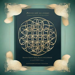 Create a book cover featuring the Flower of Life symbol prominently
