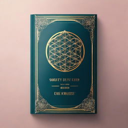 Create a book cover featuring the Flower of Life symbol prominently